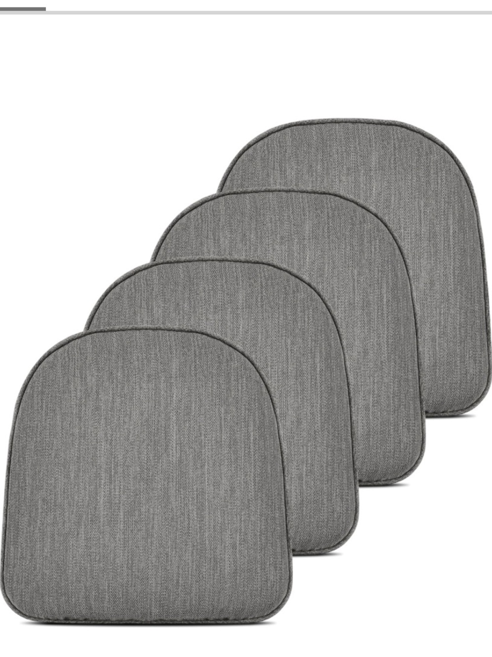 Memory Foam Dual-Layer D-Shaped Chair Cushions (4-Pack) - GRAY